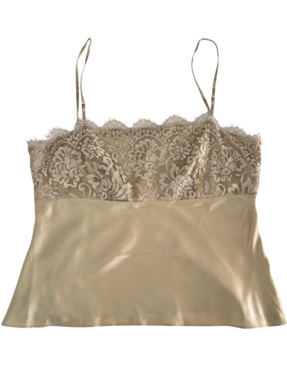 Ann Taylor Gold Colored Silk Like Camisole Size 14